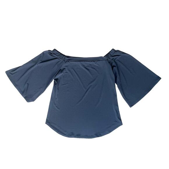 Veronica M. Off Shoulder Bell Sleeve Black Blouse Top - Size Medium - Picture 2 of 7